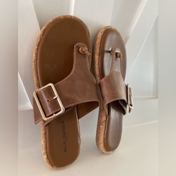 Kelsi Dagger New Brown Anthropologie Sandals size 9 Bohemian Soft Cork Bottoms - Picture 4 of 8